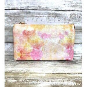 Jen & Co Vegan Leather Coral‎ Yellow Crossbody Clutch with Detachable Straps